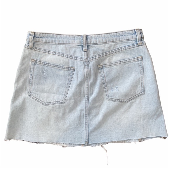 Nwt Free People Ripped Denim Mini Skirt Montauk - Picture 8 of 12
